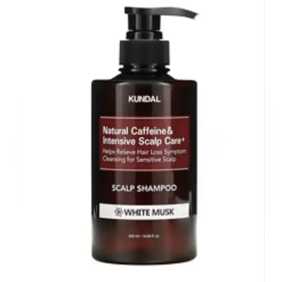 NEW KUNDAL CAFFEINE ANTI-HAIR LOSS SHAMPOO Scalp Care Deep Cleansing white musk - Picture 1 of 7